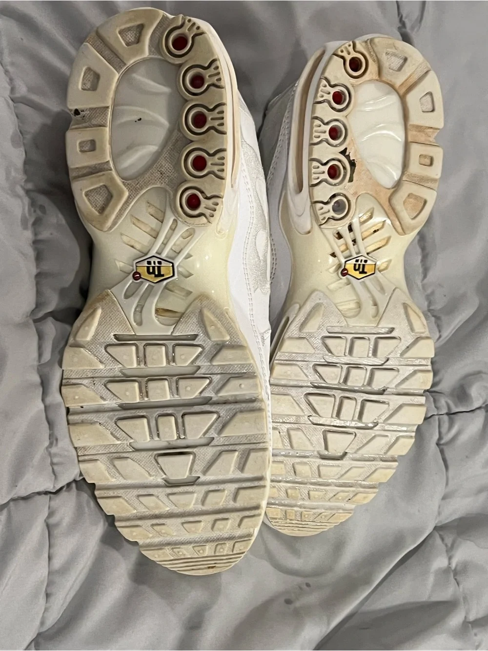 Nike Air Max Plus Men's Triple White Running Shoes Size US11.5